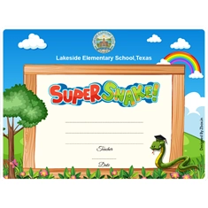 Super Snake Classroom Award Certificate